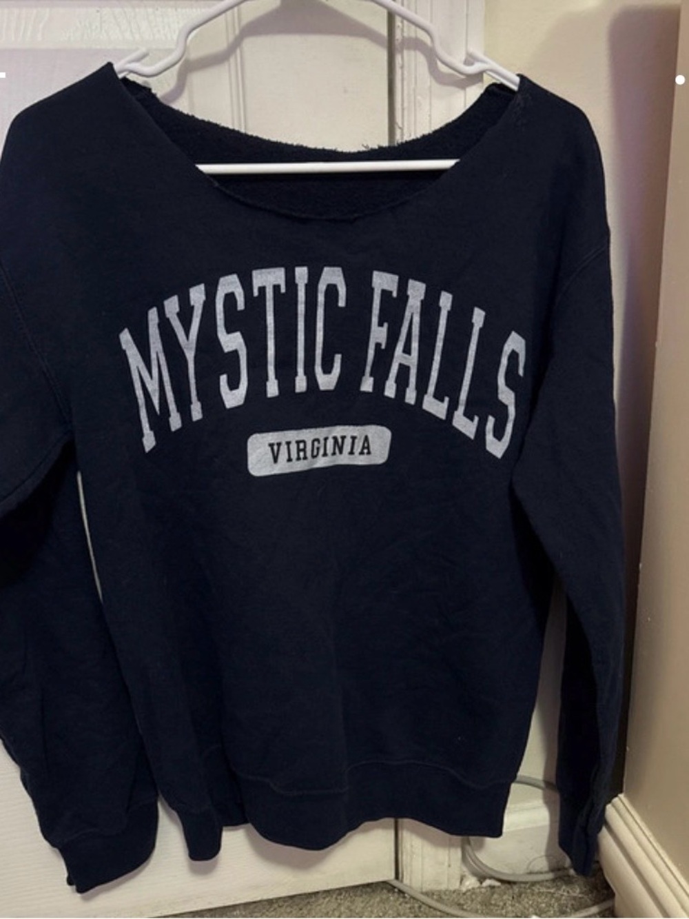 Source Unknown Black Mystic Falls Virginia Crewneck Sweatshirt